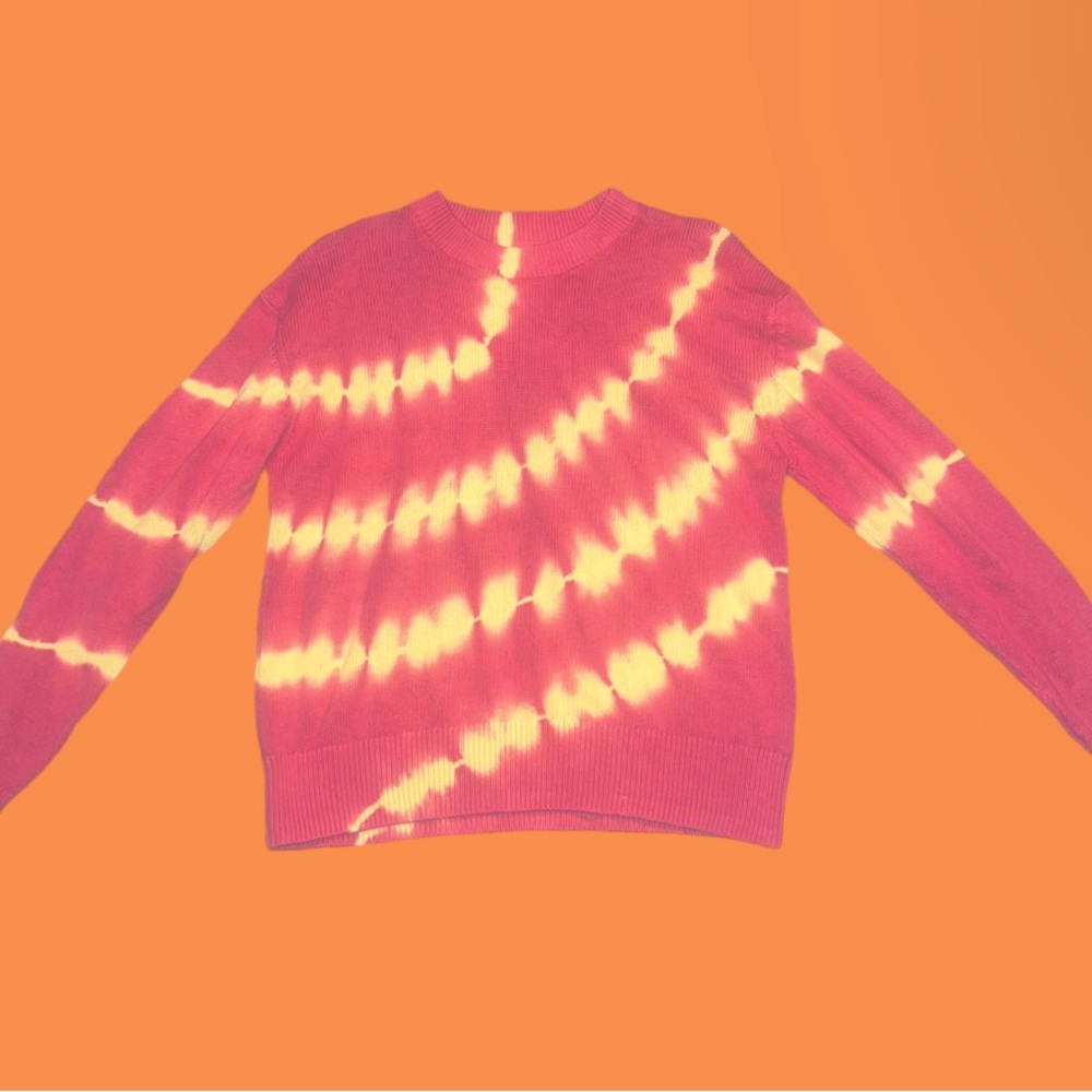 Urban Outfitters Women's Yellow and Pink Jumper sweater| size: M